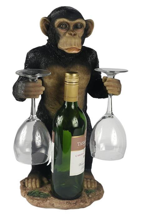 Chimp Wine Bottle & Glass Holder